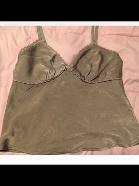 Satin Shiny Taupe Cami Top - Women